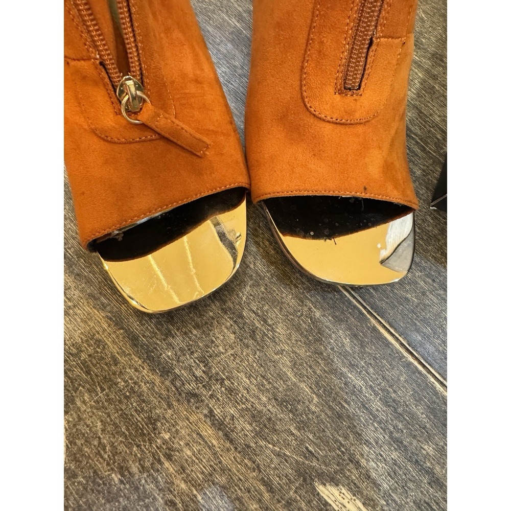 Bellini Jaded open-toe block heel booties in orange microsuede Size 8 - Picture 10 of 11